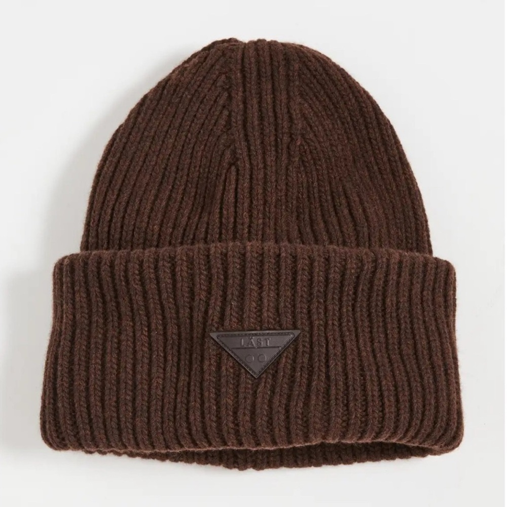 Brown Knit Beanie Hat